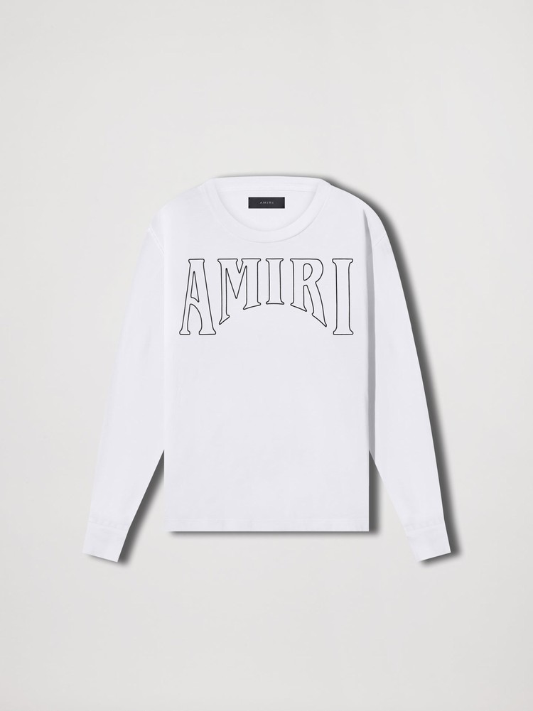 T Shirts Amiri Sun Long Sleeve Blanche Femme | JXJ-8227901