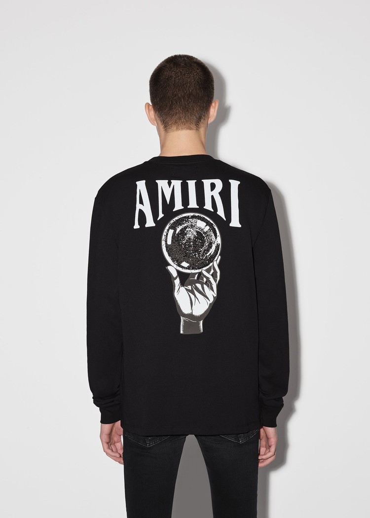 T Shirts Amiri Crystal Ball Long Sleeve Military Femme | UPE-1826278