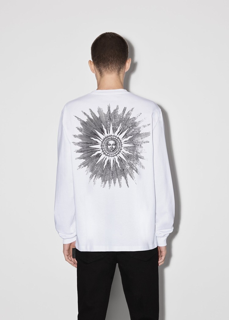 T Shirts Amiri Sun Long Sleeve Blanche Femme | JXJ-8227901