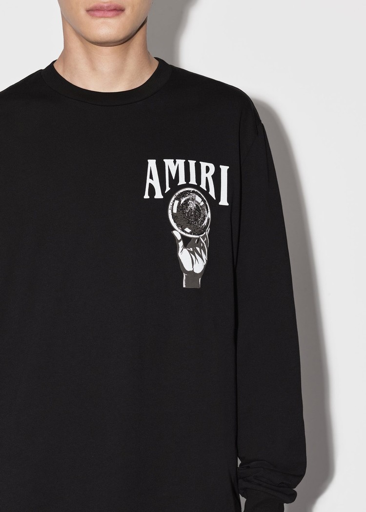 T Shirts Amiri Crystal Ball Long Sleeve Military Femme | UPE-1826278