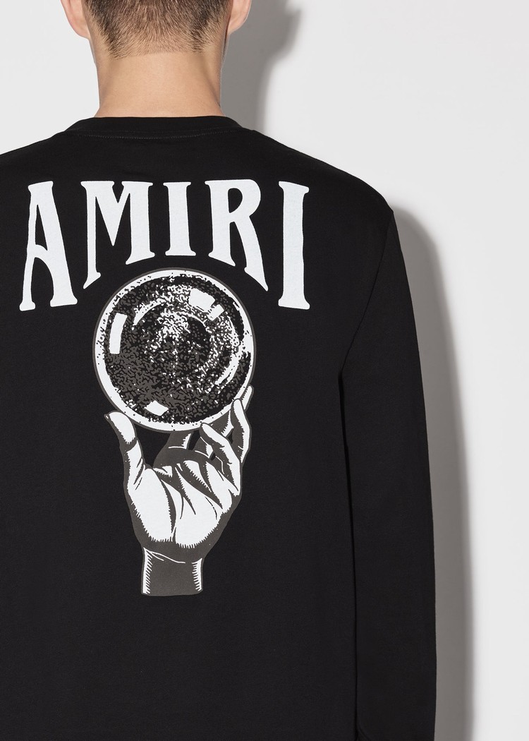 T Shirts Amiri Crystal Ball Long Sleeve Military Femme | UPE-1826278