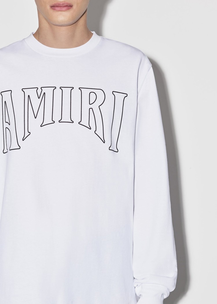 T Shirts Amiri Sun Long Sleeve Blanche Femme | JXJ-8227901