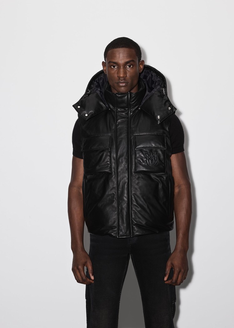 Vestes Amiri Encapuchonné Cuir Down Gilet   | PCH-6408827