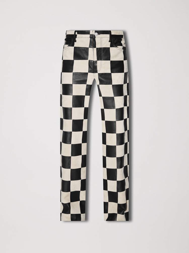 Pantalon En Cuir Amiri Checker 5 Pocketgy   | ZQA-6203371