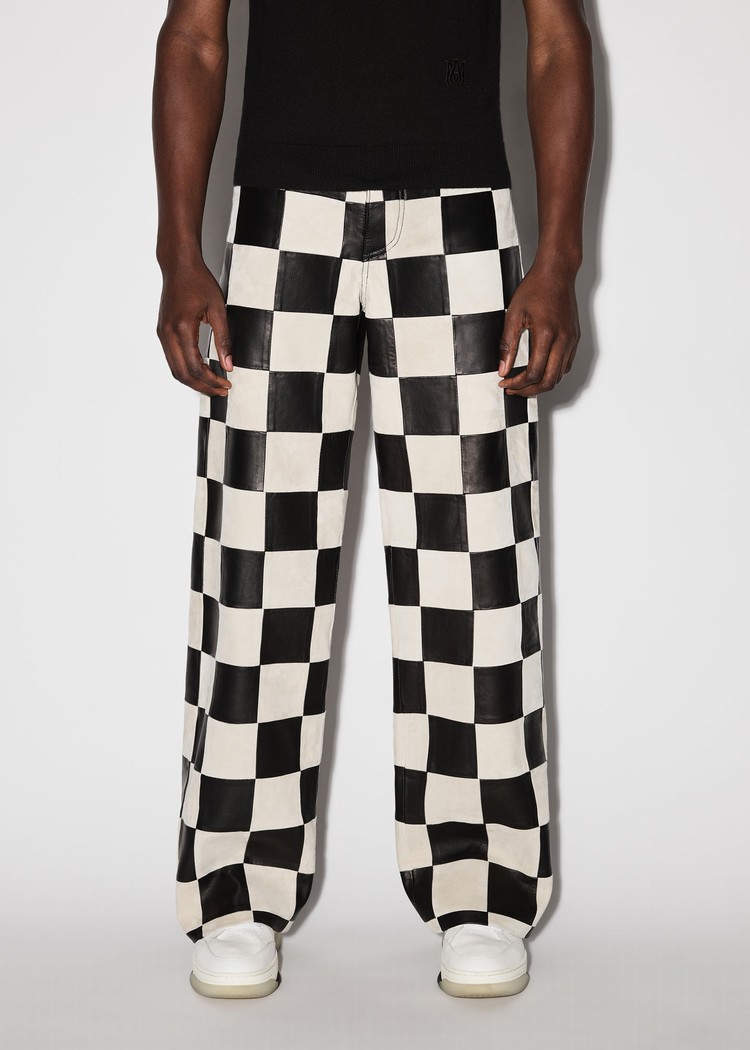 Pantalon En Cuir Amiri Checker 5 Pocketgy   | ZQA-6203371