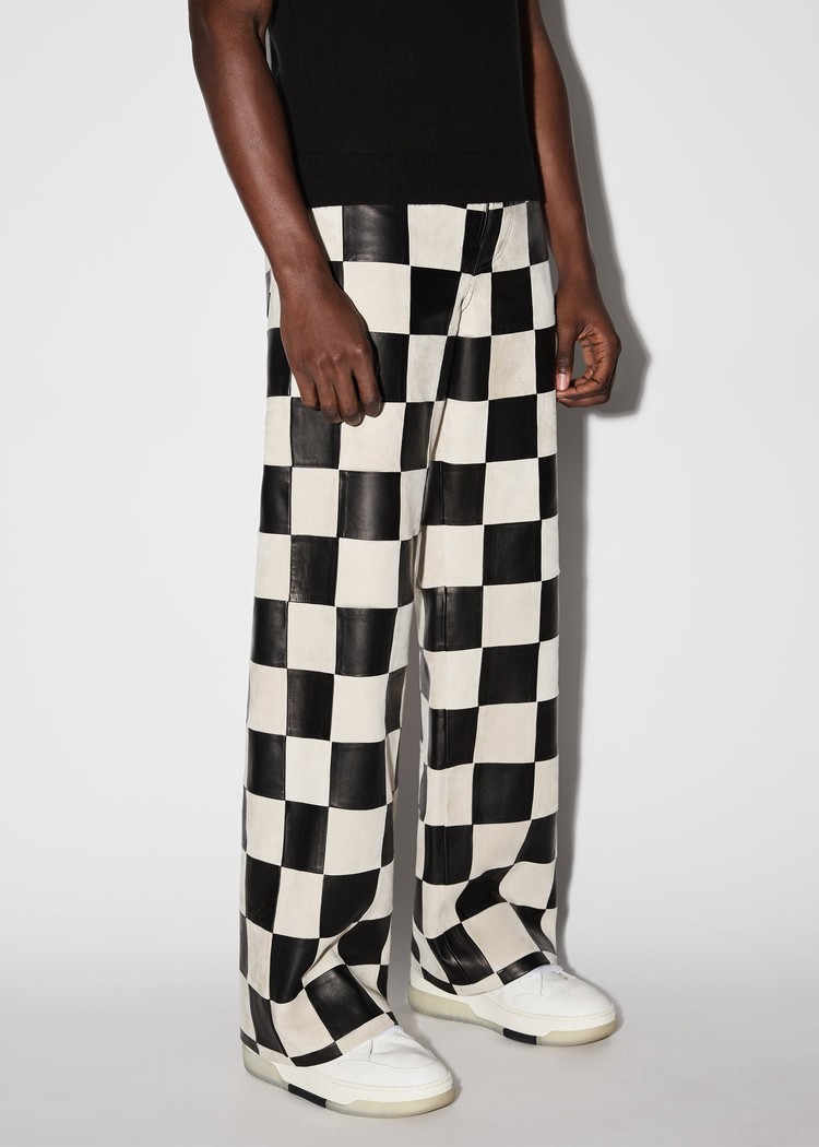 Pantalon En Cuir Amiri Checker 5 Pocketgy   | ZQA-6203371